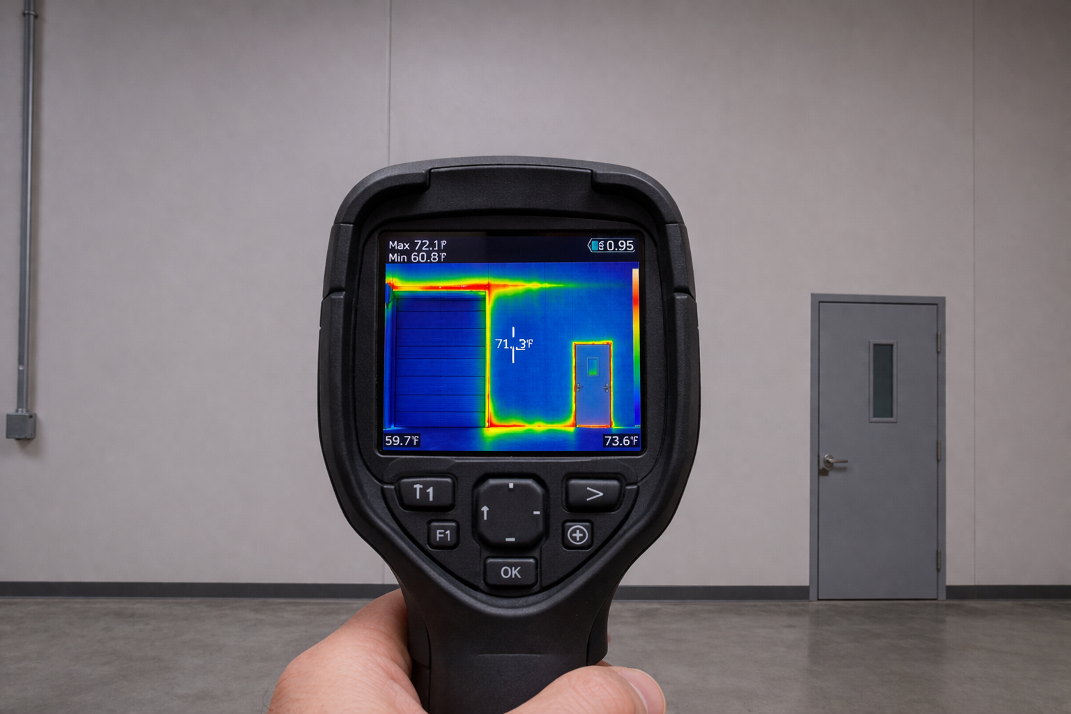 Image of IR camera pointed at wall.
