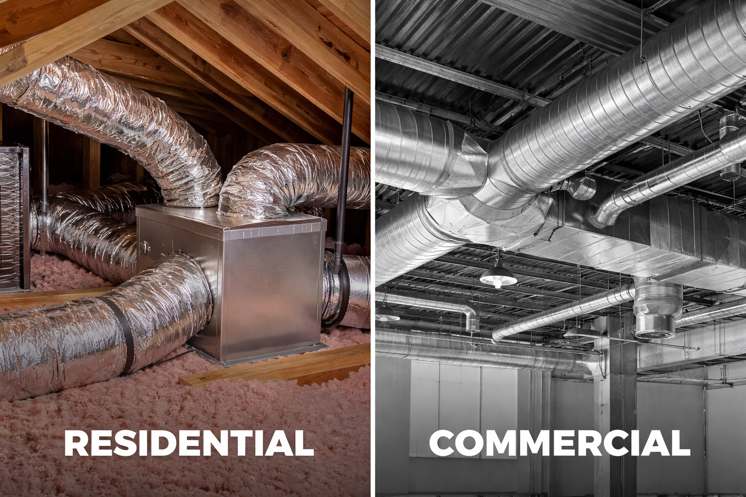 Image of residential and commercial ducts.