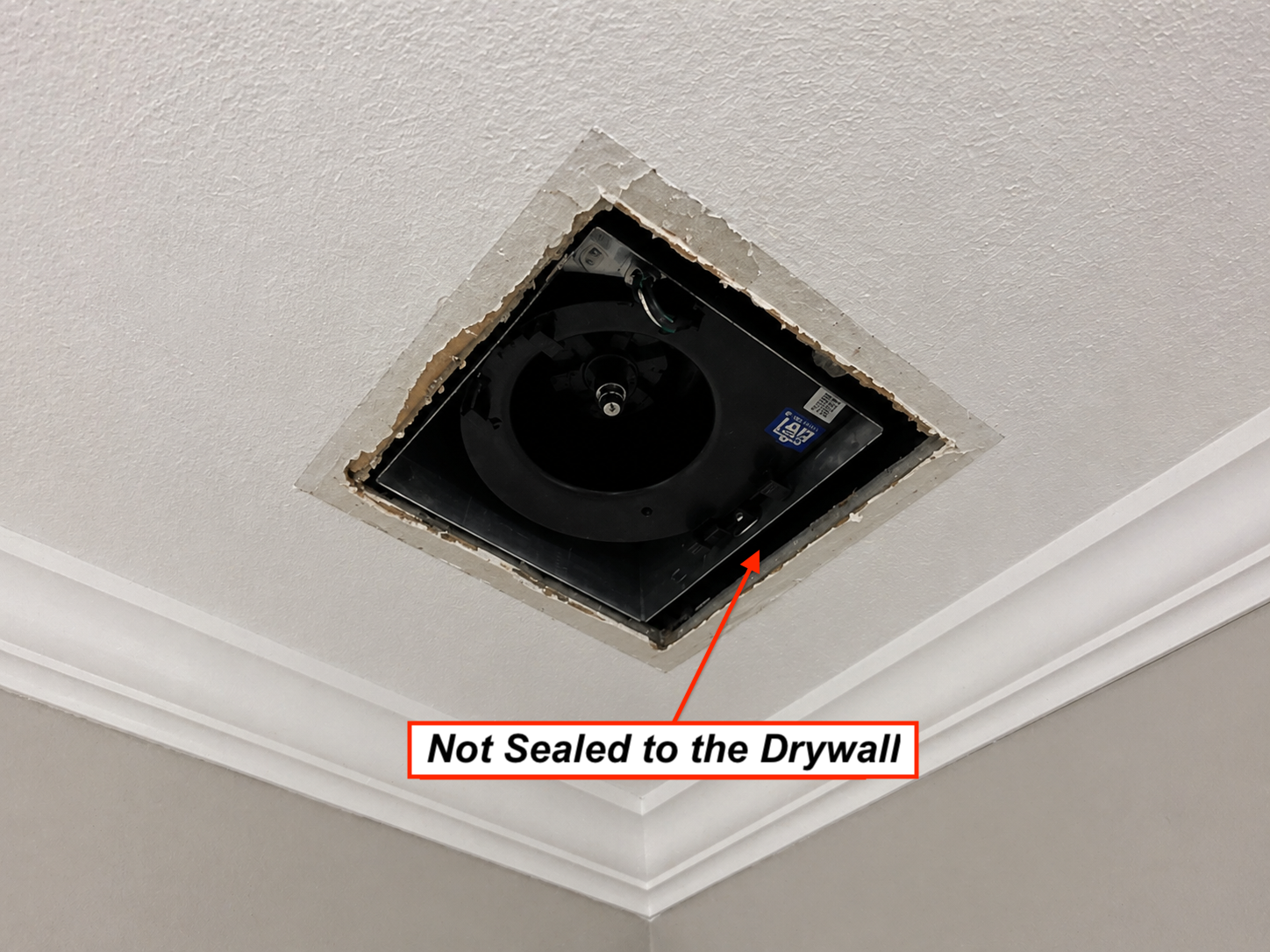 exhaust_fan_not_sealed Exhaust fan not sealed to drywall.