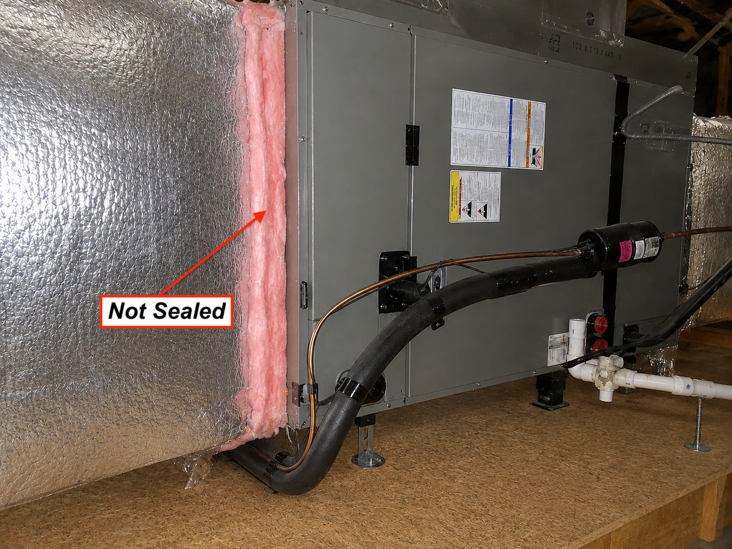 Air handler unit not sealed.