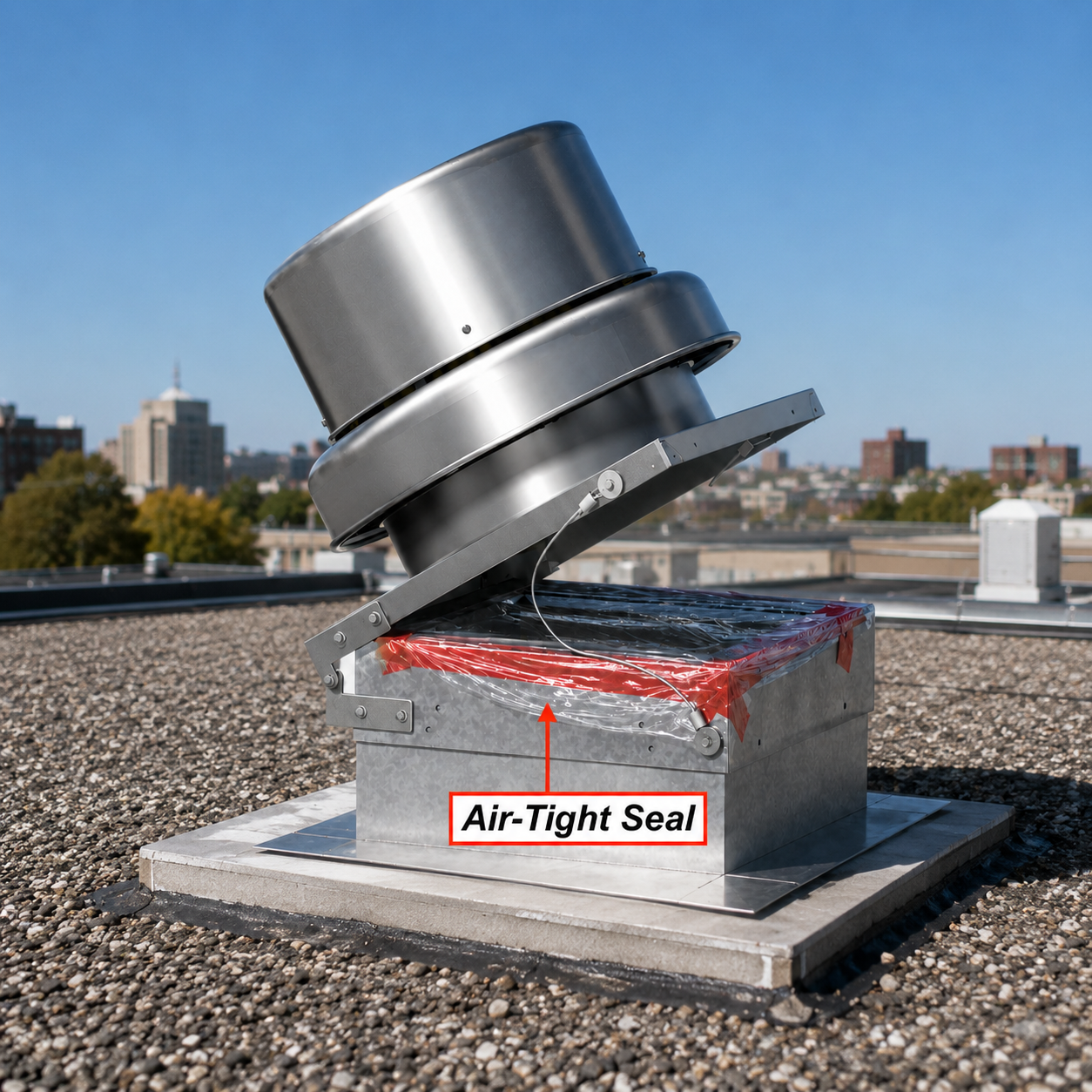 Exhaust_Fan_Roof Roof top exhaust fan sealed in plastic.